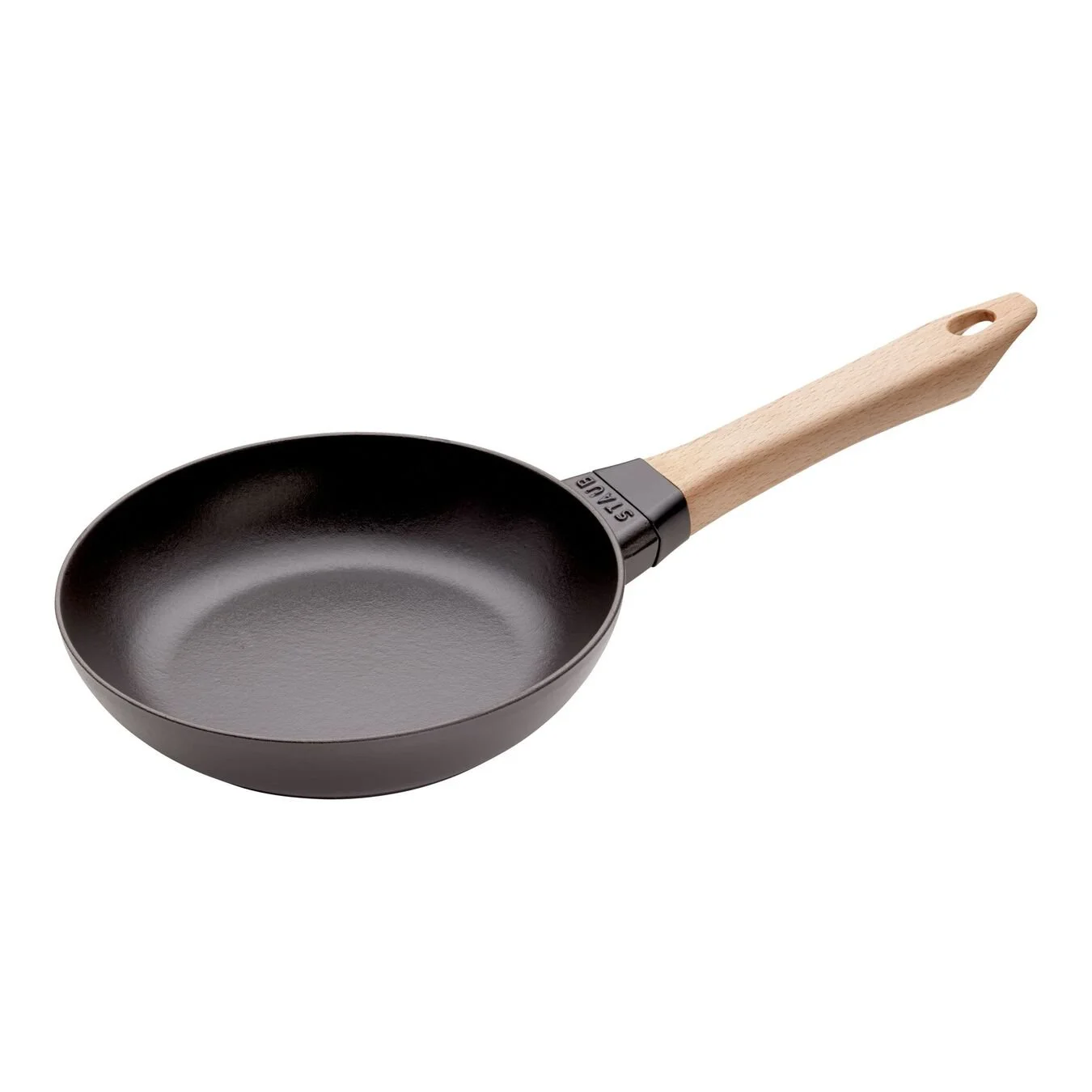 Staub 20 Cm Cast Iron Frying Pan With Wooden Handle Black 1 Staub 20 Cm Cast Iron Frying Pan With Wooden Handle Black