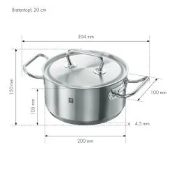 Zwilling 20 Cm 18/10 Stainless Steel Stew Pot -Knives & Scissors Sales Store 40912 200 0 3