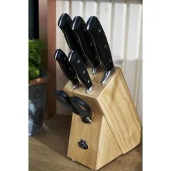 Ballarini 7-pcs Natural Rubberwood Knife Block Set -Knives & Scissors Sales Store 424416352