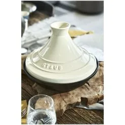 Staub 28 Cm Cast Iron Tajine Cream -Knives & Scissors Sales Store 424418362
