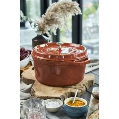Staub 26 Cm Round Cast Iron Cocotte Cinnamon -Knives & Scissors Sales Store 424418894