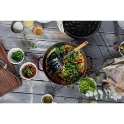 Staub 28 Cm Round Cast Iron Saute Pan Chistera Grenadine-red -Knives & Scissors Sales Store 424419717