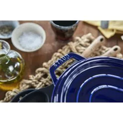 Staub 33 Cm Oval Cast Iron Cocotte Dark-blue -Knives & Scissors Sales Store 424419733