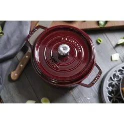 Staub 24 Cm Round Cast Iron Cocotte Grenadine-red -Knives & Scissors Sales Store 424422041