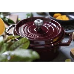 Staub 24 Cm Round Cast Iron Cocotte Grenadine-red -Knives & Scissors Sales Store 424422044