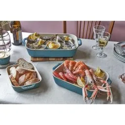 Staub 14 Cm X 11 Cm Rectangular Ceramic Oven Dish Ancient-turquoise -Knives & Scissors Sales Store 424423139