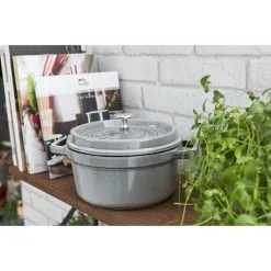 Staub 18 Cm Round Cast Iron Cocotte Graphite-grey -Knives & Scissors Sales Store 750032230
