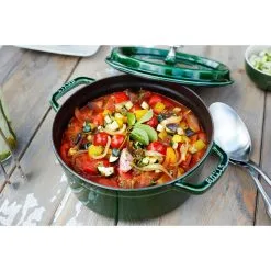 Staub 26 Cm Round Cast Iron Cocotte Basil-green -Knives & Scissors Sales Store 750032316