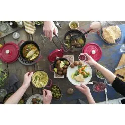 Staub 22 Cm Round Cast Iron Cocotte Cherry -Knives & Scissors Sales Store 750036246