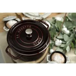 Staub 26 Cm Round Cast Iron Cocotte Grenadine-red -Knives & Scissors Sales Store 750047416