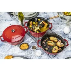 Staub 3-pcs Cast Iron Pot Set Cherry -Knives & Scissors Sales Store 750050191