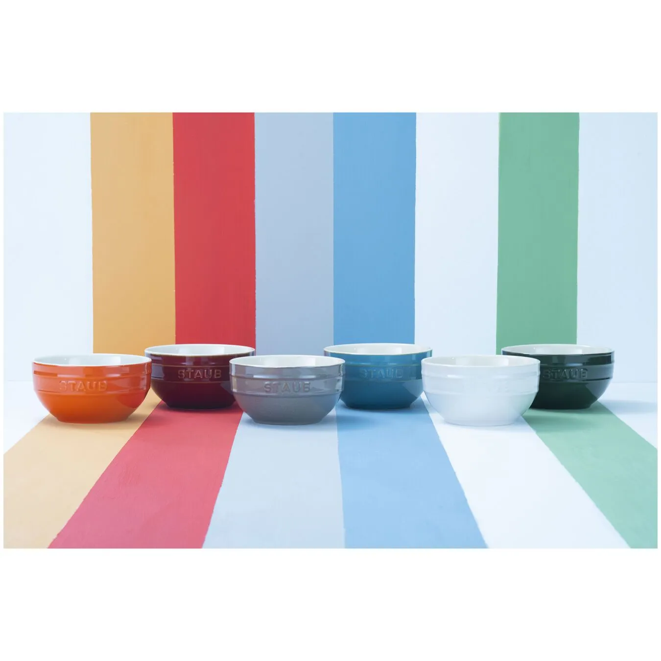 Staub 6-pcs Ceramic Bowl Set Rainbow Mixed Colours 2 Staub 6-pcs Ceramic Bowl Set Rainbow Mixed Colours - Image 2