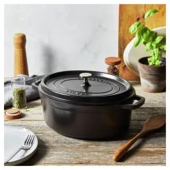 Staub 31 Cm Oval Cast Iron Cocotte Black -Knives & Scissors Sales Store 750058440