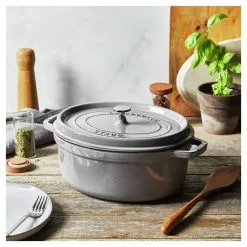 Staub 31 Cm Oval Cast Iron Cocotte Graphite-grey -Knives & Scissors Sales Store 750058442